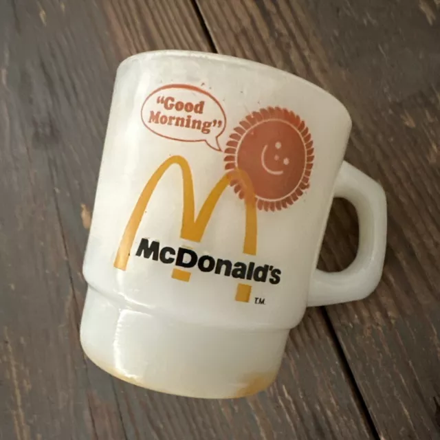 Vintage McDonald's “Good Morning” Coffee Mug Anchor Hocking White Cup - 301