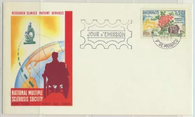 Monaco Sc. 506 National Multiple Sclerosis Society on 1962 FDC with Enclosure