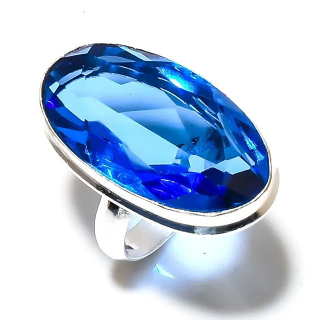 LONDON BLUE TOPAZ Gemstone 925 Sterling Silver Gift Jewelry Ring Size ...