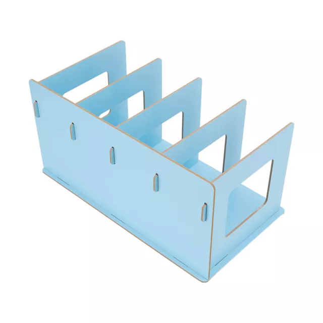 Desk Book Rack Light Blue DIY Desktop Bookshelf Stable For Magazine For Card