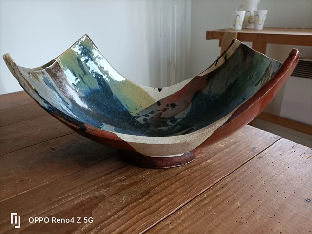 POT À TABAC alsacien artisanal en terre cuite émaillée EUR 25,00