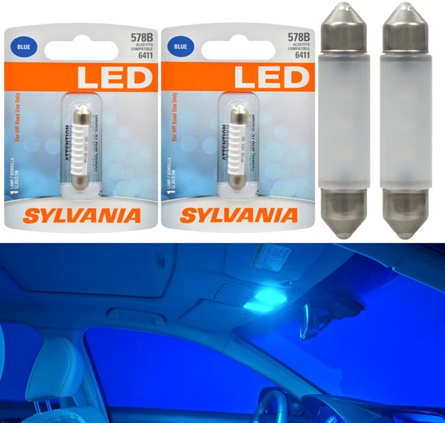 Sylvania Premium LED Light 578 Blue 10000K Two Bulbs Step Door Replace Upgrade