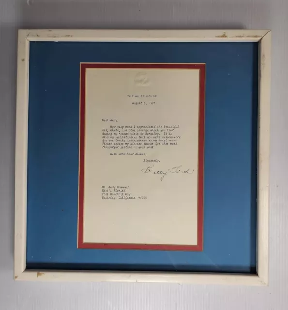 Original Signature Letter Former First Lady Betty Ford August 6' 1976 #sa