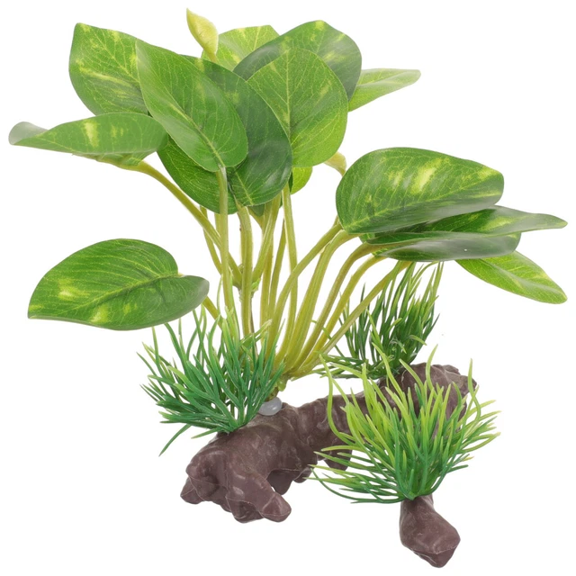 Piante Artificiali Per Acquario - Set Da 5 In Plastica E Ceramica, Altezza 10cm, Colorate Per Decorazione - Foto 2