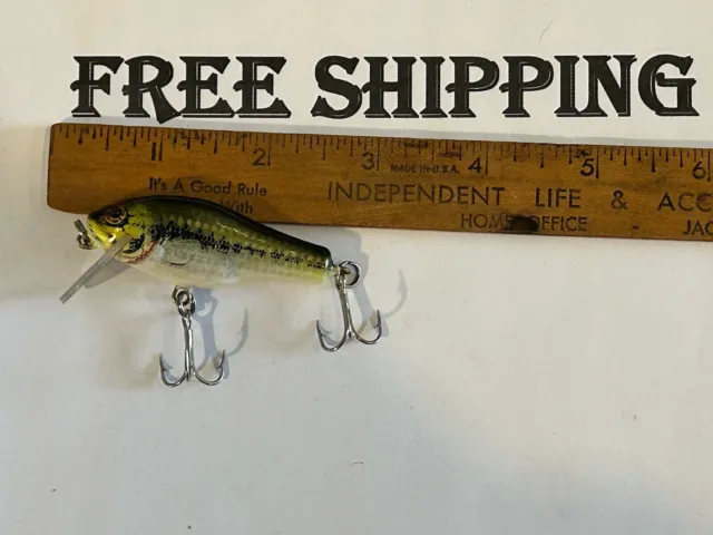 ALL BRASS BAGLEY Small Fry Bass Fishing Lure Wooden Crankbait Tackle Box  Find $18.00 - PicClick