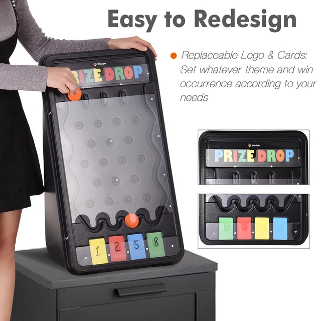 WinSpin® 25" Prize Drop Plinko Board Disk Drop Game for Live Stream w/ 8 Pucks