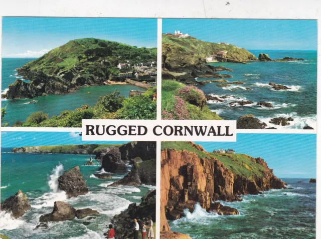 Rugged Cornwall Multiview Postcard unused VGC