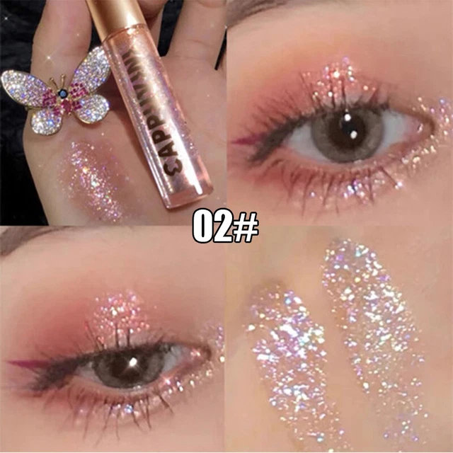 Ombretto Liquido Per Donna Ombretto Con Paillettes Glitter Impermeabile ☆