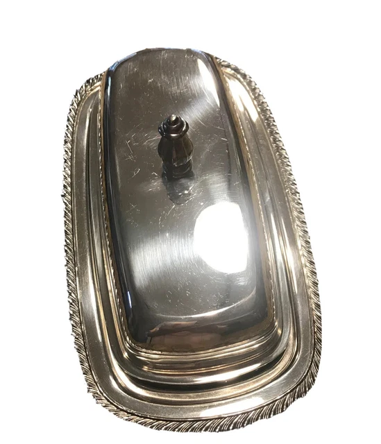Oneida Vintage Fiesta Silver Butter Dish w/ Glass Insert. NEW! 🔥