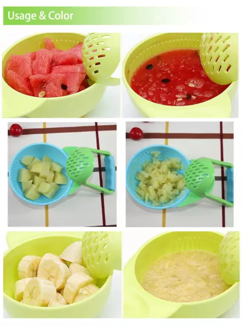 BPA Free Manual Baby Food Masher & Bowl Grinder Essential Weaning Kit UK Seller 2