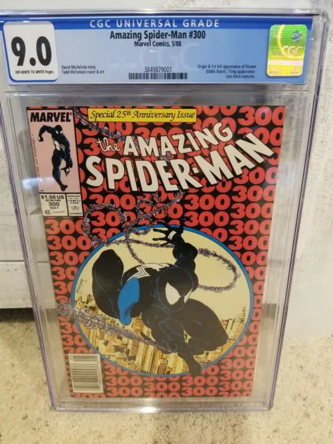 The Amazing SpiderMan 300 cgc 9.0 first appearance of Venom Newsstand