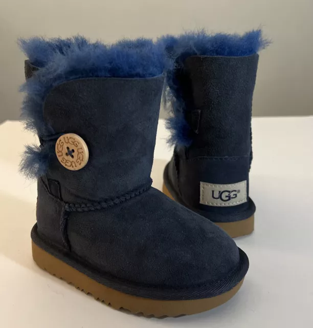 Ugg Bailey Button Ii Toddler Boots 1017400T Size 6 Navy (100% Authentic) New