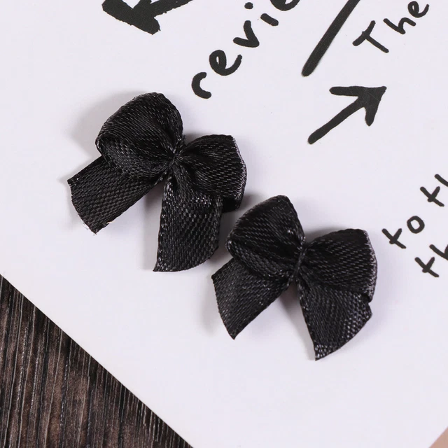 100 Pcs Decorations Attach Black Bows Girl Hair Bows Applique 11