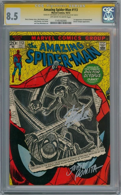 Amazing Spider-Man #113 Cgc 8.5 Signature Series Signed Stan Lee John Romita Sr