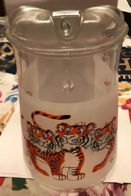 Vintage ESSO Exxon Tiger Logo Water Glass Pitcher Oil Advertising 1960’s