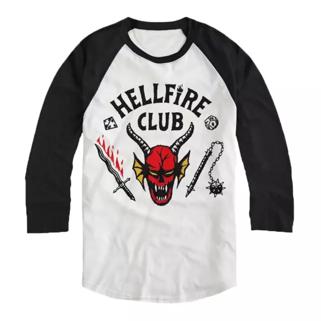 Stranger Things Hellfire Club Raglan Long Sleeve T-Shirt Jumper Sweater - Unisex