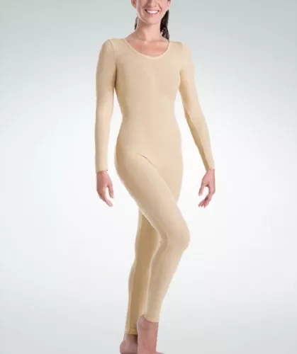 Body Wrappers MT117 Child Size Small (4-6) Nude Full Body Long Sleeve Unitard