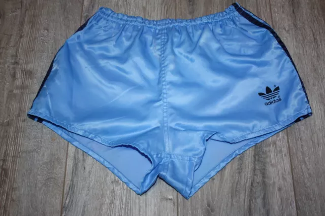 Adidas Glanz Shorts 152 XXS Sprint ZX Shiny Vintage hellblau Retro West Germany