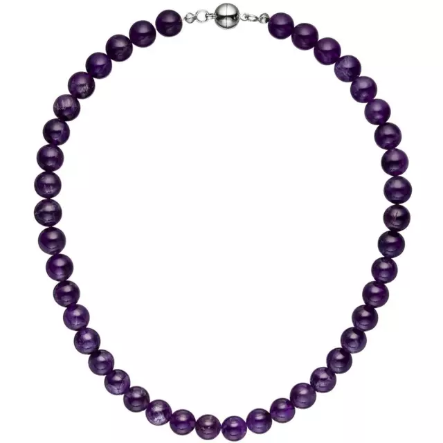 JOBO Halskette Kette Amethyst lila violett 44 cm Amethystkette Steinkette