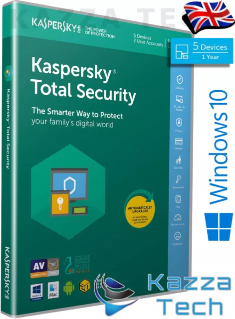 Kaspersky Total Security 2023 5 User PC Multi-Device 1 Year UK RETAIL SEALED NEW