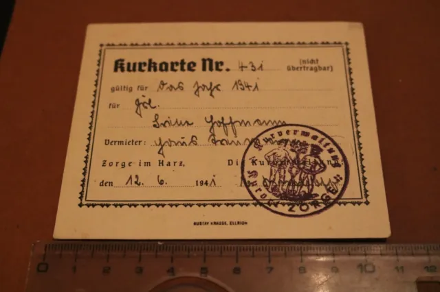 tolle alte Kurkarte - Zorge im Harz - 1941