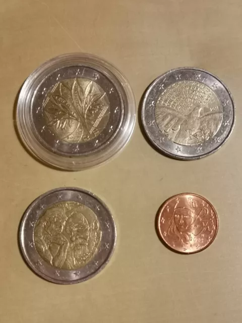 Frankreich, 3 x 2 €, 1 Cent, Gedenk- und Umlaufmünze