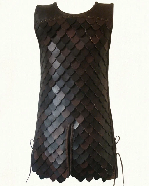 Leather Armor Black scale leather brigandine Armor Medieval Archer Armor SCA