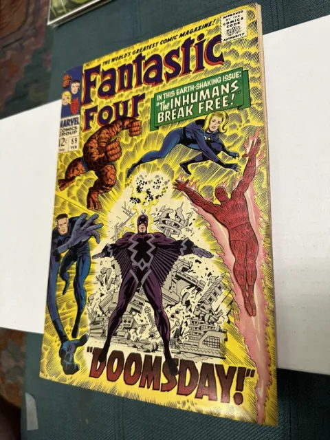 Fantastic Four #59 1967, Marvel Silver Age Key Inhumans Dr Doom Silver Surfer