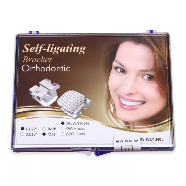 Dental Orthodontic Self-ligating Metal Brackets MBT 022" 345 Hooks 7-7