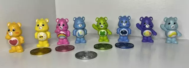 Vintage Care Bears Lot Of 8 Cuties Bear Figures  Figurines 5 coins