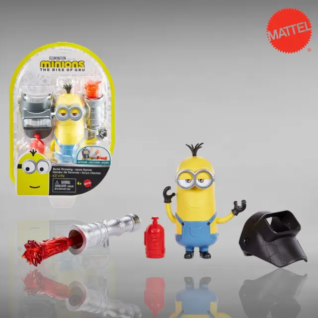 Mattel Minions Rise of Gru Actionfigur Kevin mit Flammenwerfer Spielzeug ab 4