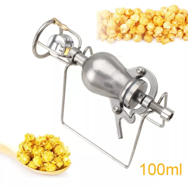 Mini DIY Popcorn Maschine Retro Edelstahl Hand Popkornmaschine Mais Popcornmaker
