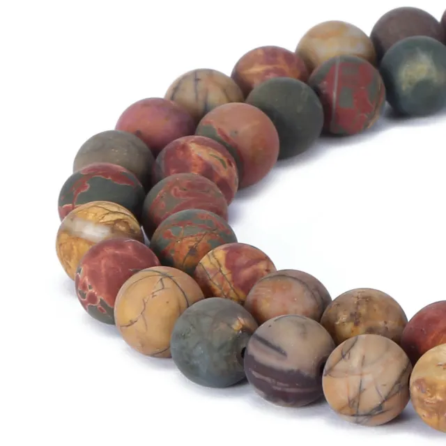 Red Creek Jasper Matte Round Beads 6mm 8mm 10mm 12mm 15.5" Strand