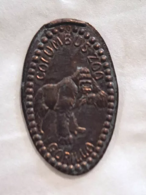 Elongated Souvenir Penny: COLUMBUS ZOO  (Gorilla)  [[CZ-1]]