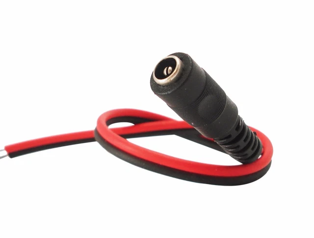 Pack Câbles D'alimentation 12V DC - Pigtail, Jack Barillet, Pour écran/sécurité, Noir