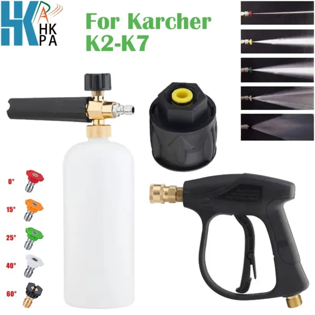 Pressure Washer Snow Foam Lance Gun 1/4" Foam Cannon Bottle for Karcher K2-K7