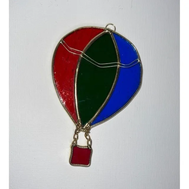 Indianola Hanging Hot Air Balloon Stained Glass Ornament Sun-catcher Window