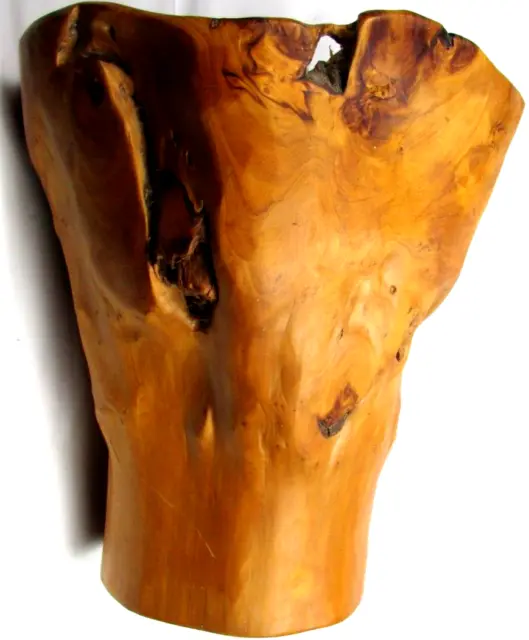 Hand Carved Large Wooden Vase Wood