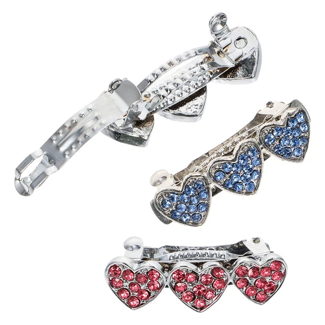 Accesorios para pelo de mascota de novia pinzas para perro cristal pelo corazón 3 piezas