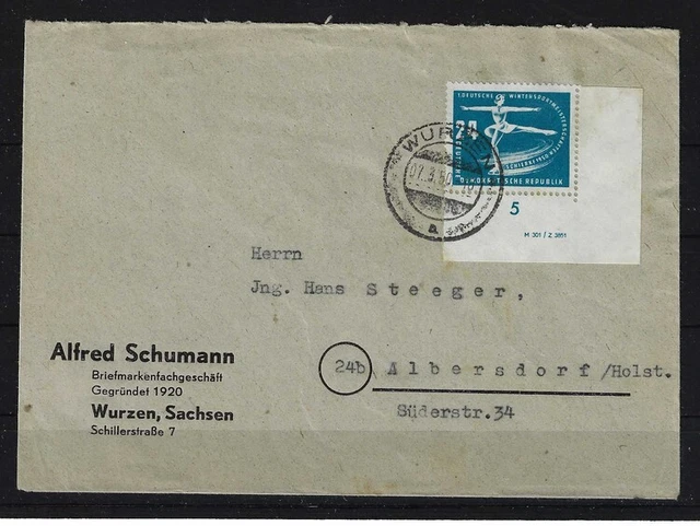 O884) DDR Nr. 247 DV Druckvermerk auf Brief