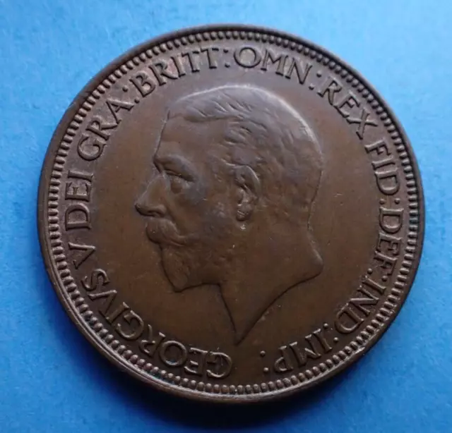 1929 George V., Halfpenny, as shown.