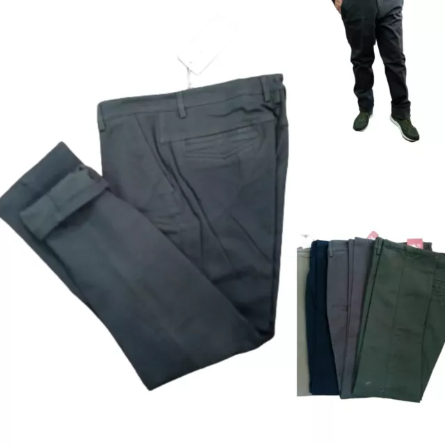 Pantalone Uomo Invernale Felpato Termico classico Comodo Imbottito foderato