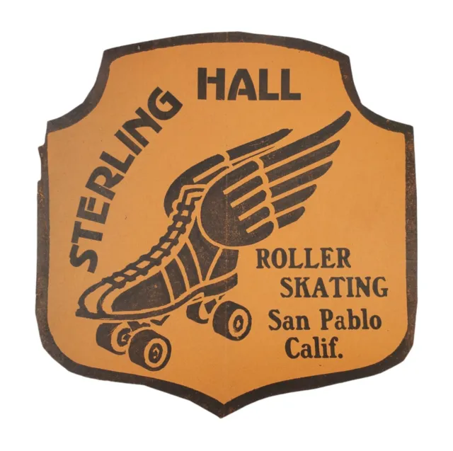 1940-50's Sterling Hall Roller Skating Rink Label Sticker San Pablo California
