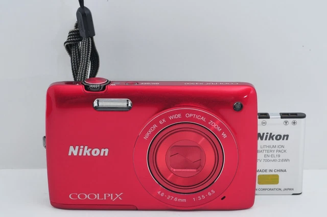 NEAR MINT) NIKON Coolpix S5100 Red 12.2MP Compact Digital