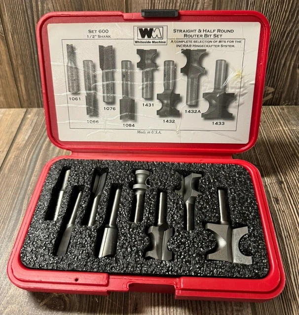Brand New & Unused Whiteside Machine Straight & Half Round Router Bit Set
