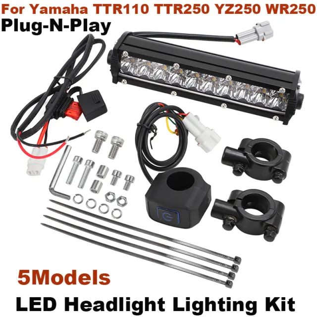 6000K LED Headlight Lighting Kit For Yamaha TTR110 TTR250 YZ250 WR250 - 5 Models
