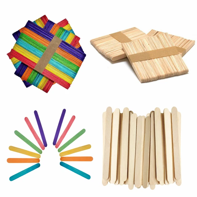 Palitos de Paleta Madera Lolly Hielo Pop Niños Modelo Manualidades Hacer Packs