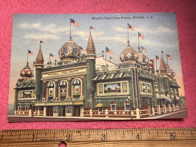 LINEN MITCHELL SD World's Only Corn Palace Dan Grigg Colortone Antique