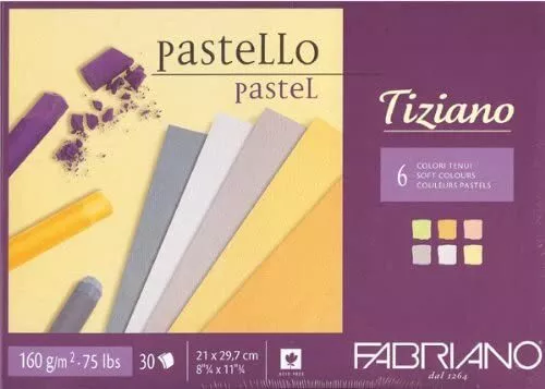 Fabriano Pastellpapier in 6 hellen Farben für Pastellkreiden Pastellstifte