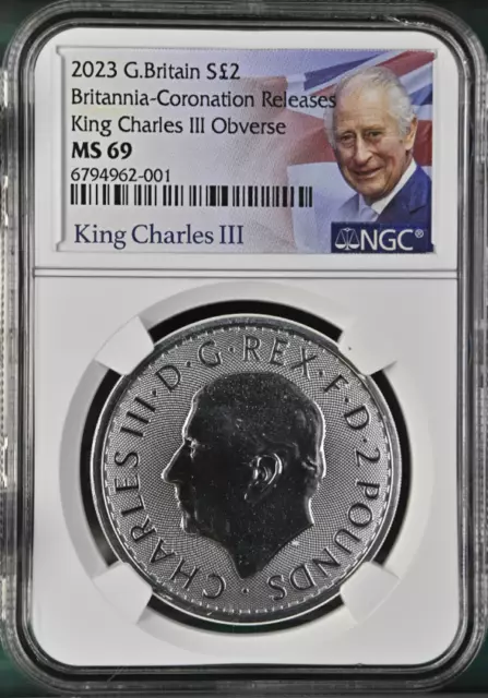 2023 £2 Silver 1oz Britannia King Charles III NGC MS69 CORONATION Releases